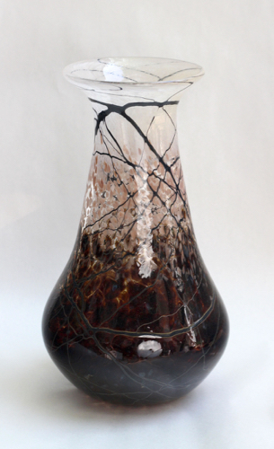 DB-792 Vase - Brown Lightning Jeannie Bottle $175 at Hunter Wolff Gallery